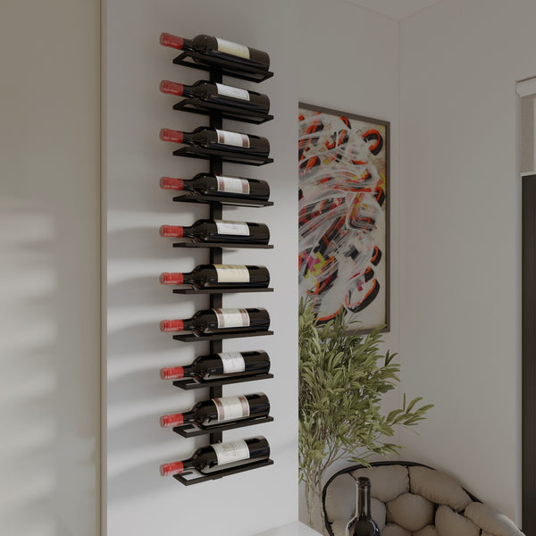 Botellero metálico para 10 botellas. Hecho de acero