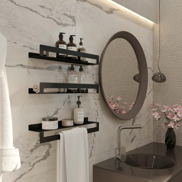 Juego de 3 estantes de baño Deseo 1021. Hechos de acero inoxidable