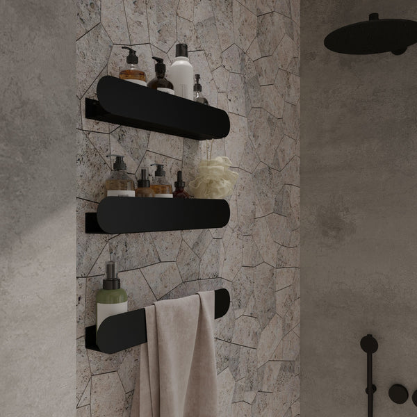 Juego de 3 estantes de baño Deseo 4023R. Hechos de acero inoxidable