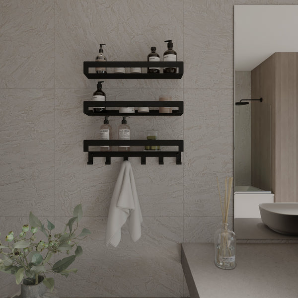 Juego de 3 estantes de baño Deseo 1022. Hechos de acero inoxidable