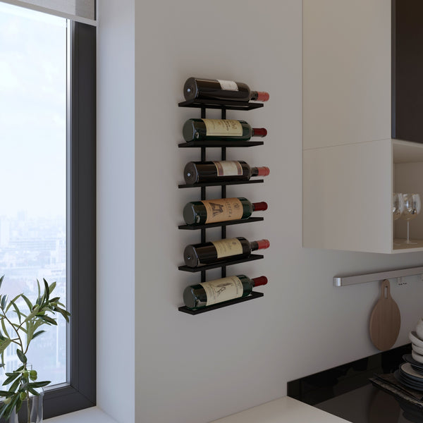 Botellero metálico para 6 botellas. Hecho de acero